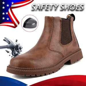 Wear Resistant Safety Shoes Men With Steel Toe Cap Anti-smash Men Work Shoes Sneakers Light Puncture-Proof Indestructible Shoes Anti-slip Roofing Shoes Construction Work & Daily Wear july deals anti-puncture shoe non-slip safety