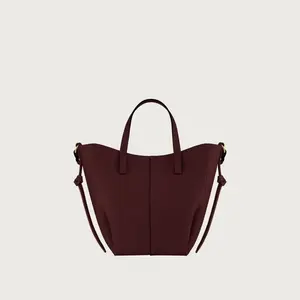 MINI POPO（mini size）Genuine Leather Tote Bag (10.24x 7.87 x 3.54inch ) -  Design with Matching Wallet, Waterproof, Elegant Style, Casual Use, Ideal for Shopping & Everyday Essentials