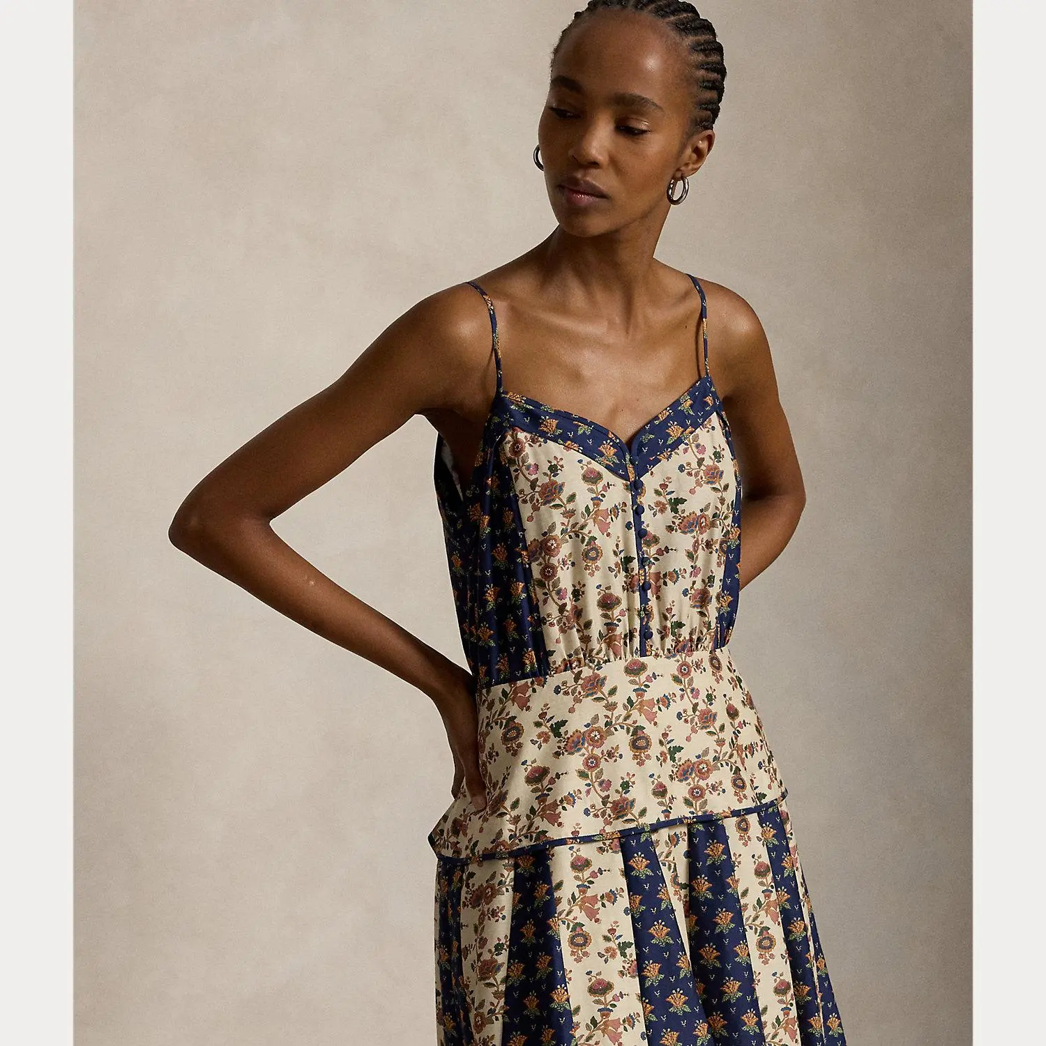 Polo Ralph Lauren - Sleeveless Mixed-Print Paneled Dress