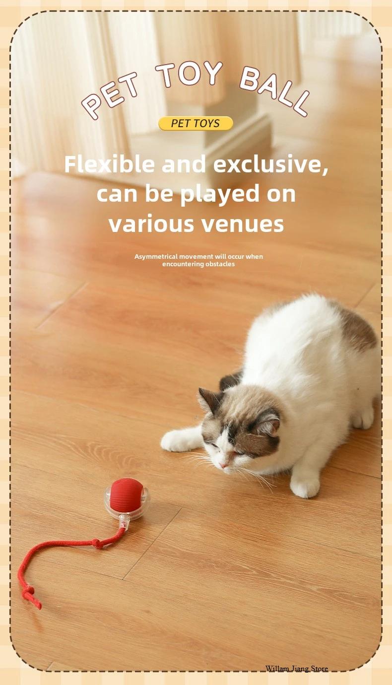 Interactive Dog Toys Rechargeable Pet Interactive Toys Electric Cats Ball  Automatic Rolling Fake Tail Ball Dog  Cats Toy