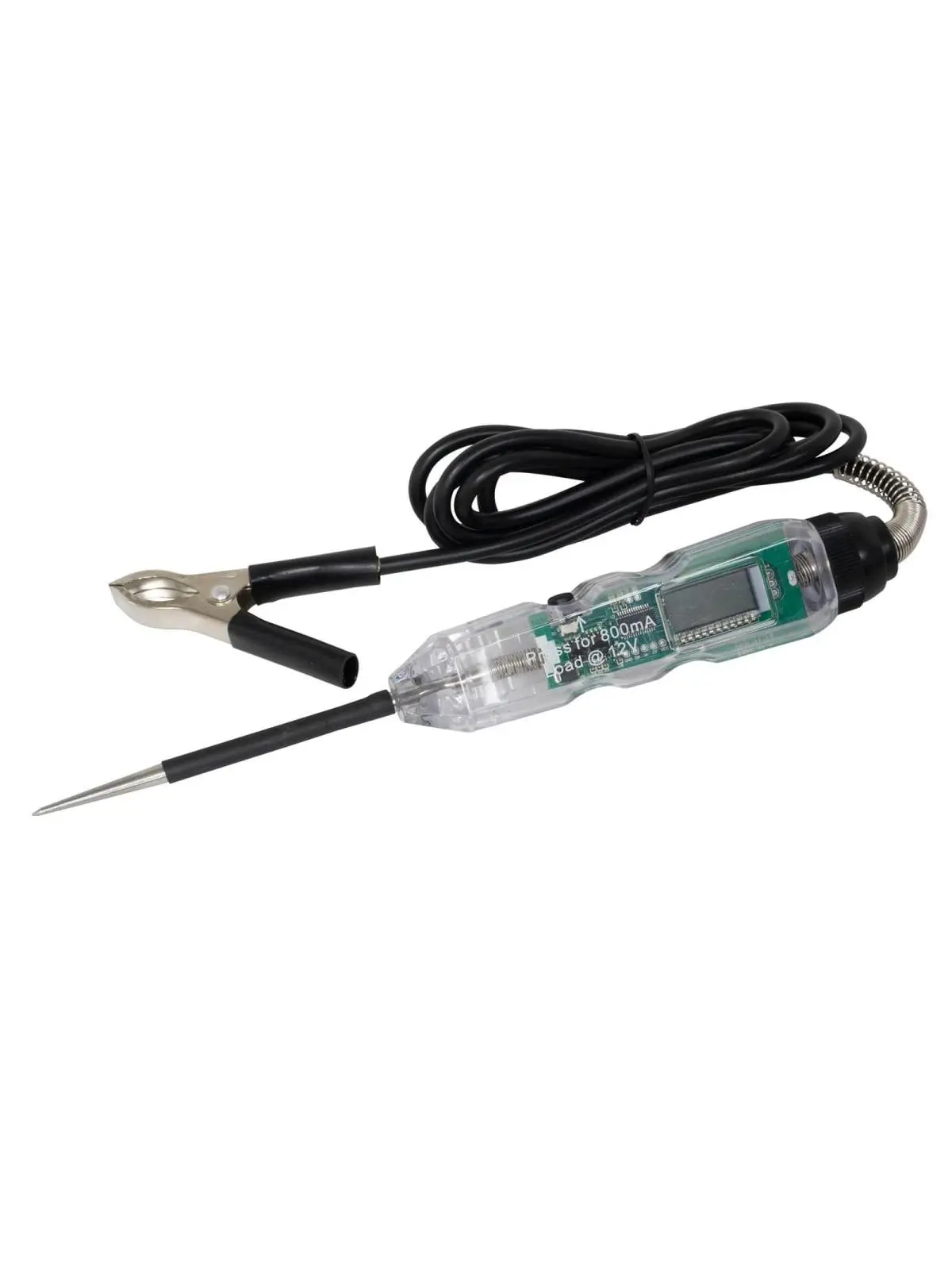 Lisle Digital Circuit Tester with Load, Tools & Hardware Electrical Measuring Instrument, Alligator Clips, Accurate Display DC Voltage, Insulated Probes Prevent Shorting, Red/Green Lights Signal Positive/Negative Polarity