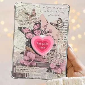 Pink Heart Hot Girls Read Kindle Grip Book Lover Cute Kindle Accessories Phone Holder PopSocket Phone Grip Magnetic Pop Socket Phone Grip