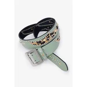 Vintage Python Belt - Sage/Cheetah