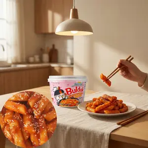 SAMYANG Korean Buldak Carbonara Topokki Spicy Chicken & Cheese Flavor 6.31oz Soft & Chewy Quick Cooking Instant Rice Cake with Spicy Sauce Trending on TikTok