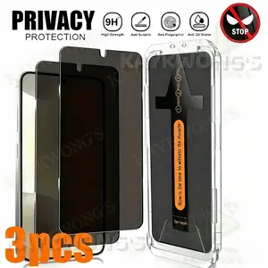 KAYKWONG'S 3pcs Full Coverage Anti-Spy Tempered Glass Screen Protector with Installation Kit for Samsung S26 Ultra/s24 Plus/s23+/s25 Ultra/s26, 9h Hardness, Easy Installation