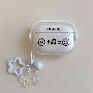 Anti-Drop Smiley Music Expression Earphone Case, Durable Creative Protective Cover for AirPods Pro3/pro2/3/4 Bluetooth-compatible Headphones Protection