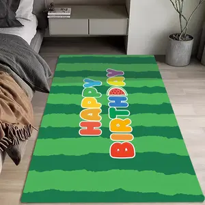 1pc Happy Birthday Watermelon Floor Mat, Rug, Fluffy Rug Rugs for Bedroom Men Girls Bedroom Extra Large Carpets Rugs Clearance Cute Colorful Cartoon Rug Bathroom and Kitchens Gaming Rug Holiday Gift for Family, Decoration to Your Home