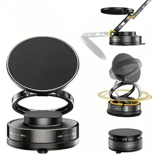 Adjustable 360° Magnetic Phone Holder, Magsafe Suction Cup Mount, Portable Car Stand, Cell Phone Mount Suitable for All iPhone 11 & Above Versions