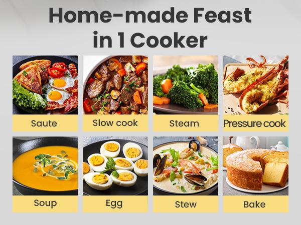 COMFEE’ 9-in-1 Electric Pressure Cooker Olla de Presion, 6QT Slow Rice Cooker 14 Presets Instant Multi Cooker