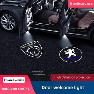 HD Led Welcome Light Car Door Projector Lamps For Peugeot 407 408 RCZ 307 508 406 607 806 807 5008 307 306 207 206 308 208 3008 Led Car Lights
