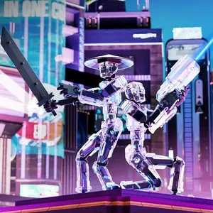 Transparent Trendy 3D Printed Jointed Dummy Action Figure Soldier Assembly Toy, Figures with Multiple Movable Joints, Wings and Clav for Spring Glow Up skylanders toy