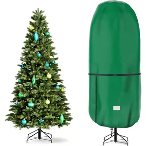 Upright Christmas Tree Storage Cover,Tear Resistant Adjustable 7.5 FT Christmas Tree Storage Bag, for Artificial Tree Standing with Ornaments,Fabrics Xmas Tree Cover Dustproof
