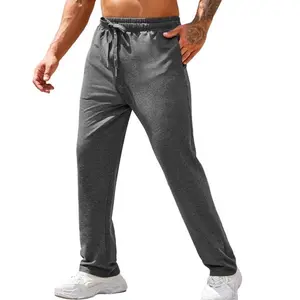 Men’s cotton sports pants with an open hem (casual), lightweight joggers with pockets—suitable for sports, leisure, gym, and outdoor activities; a basic men’s fashion stretch loose-fit sports pant GARMENTARY