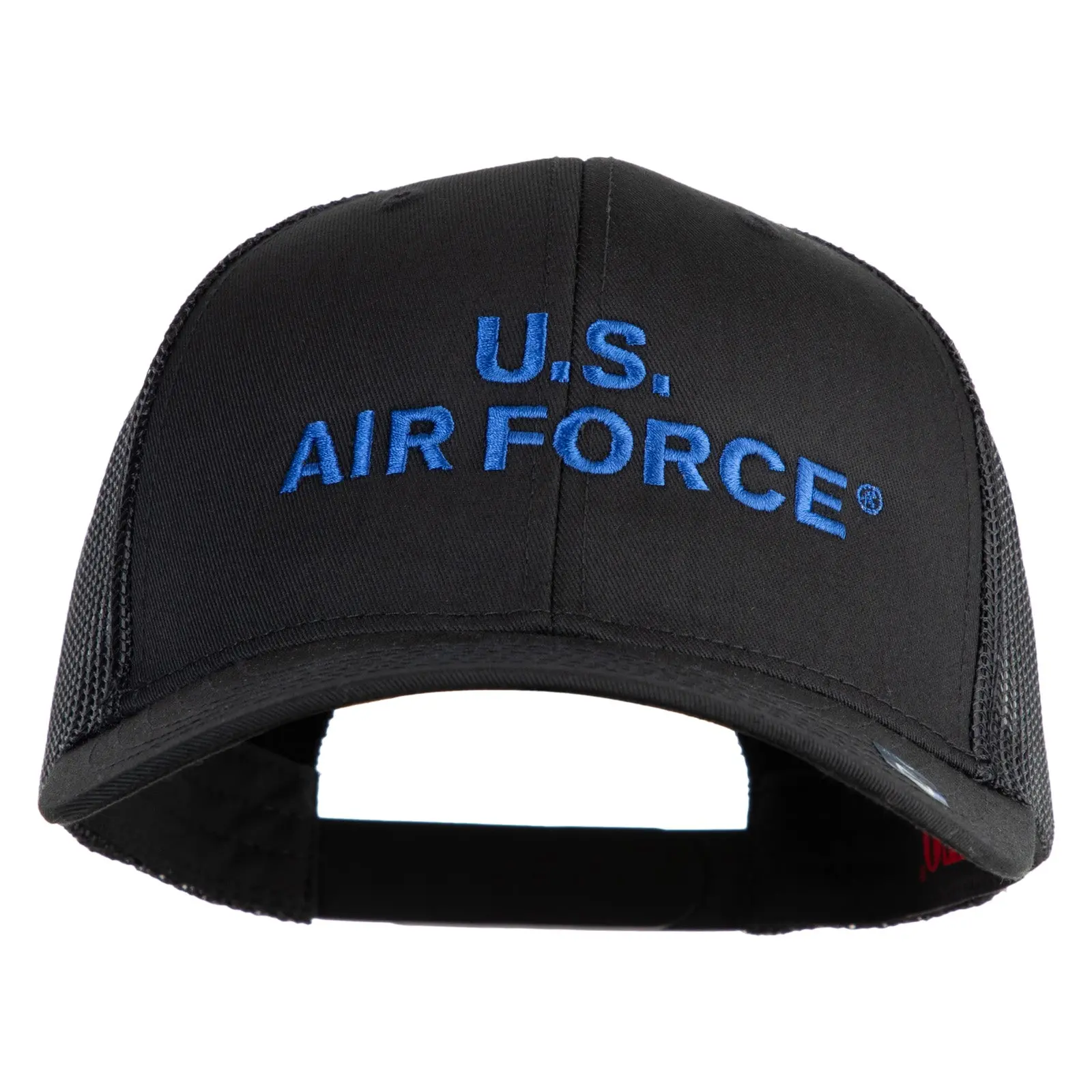 US Air Force Text Embroidered Solid Cotton Twill Mesh Cap