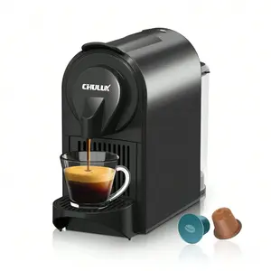 Single Serve CHULUX Plug-In 24 Ounce Espresso Machine, Black, With 20 BAR Italian ODE Pump, 120V 1400W