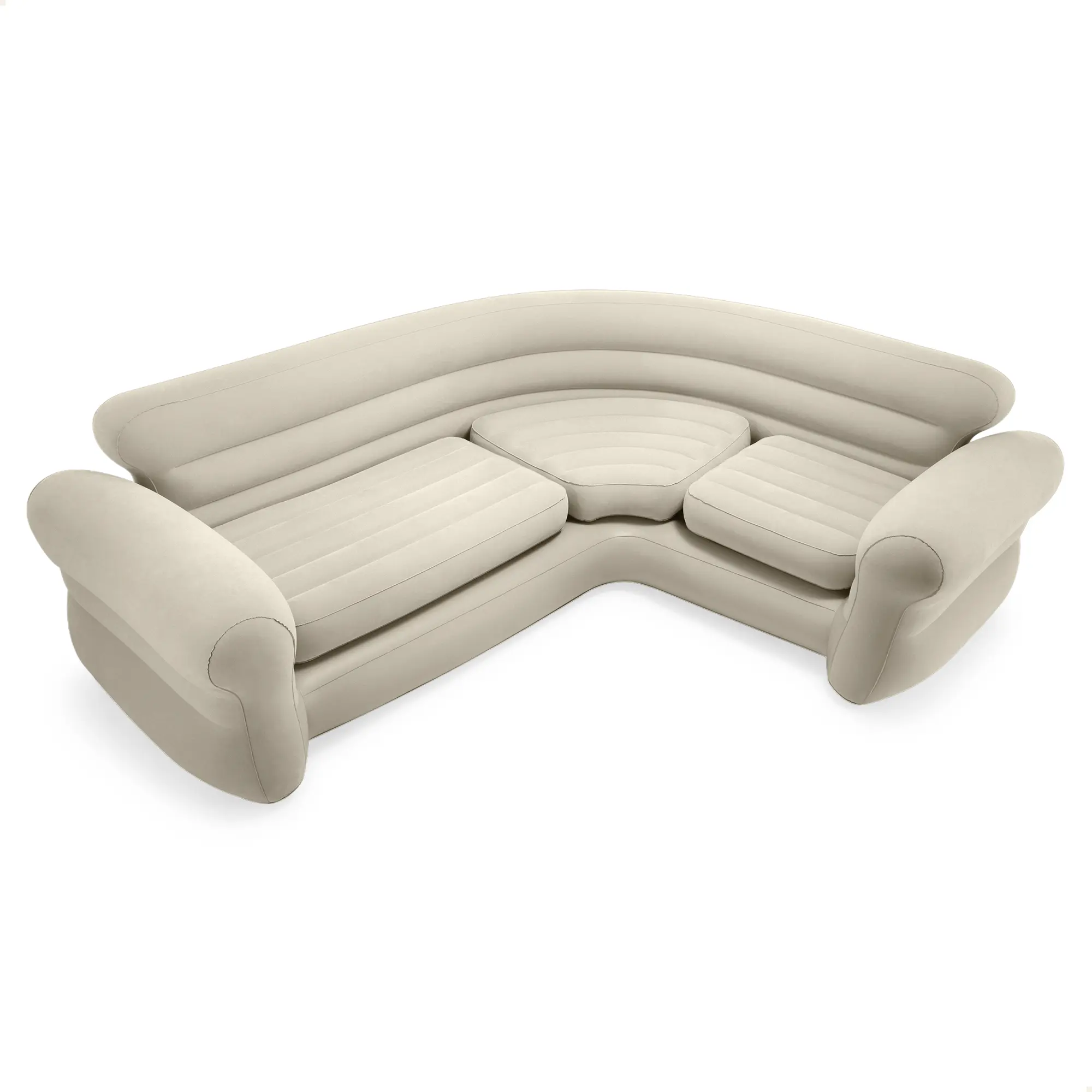 Intex Inflatable Corner Living Room Air Mattress Sectional Sofa Couch, Beige Intex Inflatable Corner Living Room Air Mattress Sectional Sofa Couch, Beige