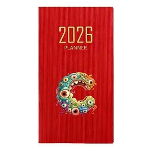 2026 English Planner Book, Mini Portable Pocket Daily Schedule Book, Thin Weekly Calendar, Compact Calendar Journal, School Office Agenda Organizer