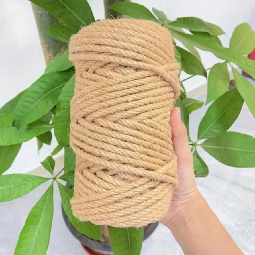 6mm Natural Hemp Sisal Garden Twine Rope, Durable Multipurpose Rope for Landscaping and DIY Projects, Home Organizer, Handmade Braided Rope, Hand Woven Rope, All Natural Twine