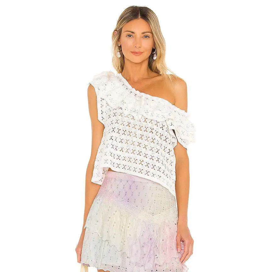 LoveShackFancy Cruise Top in Antique White
