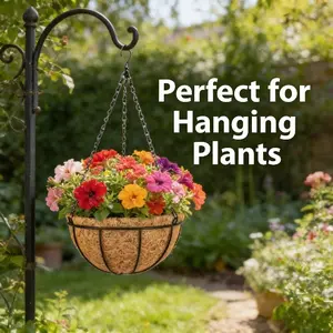 2026 New Coconut Fiber Bowl Iron Hanging Basket, Cross-Border Best-Selling Wall-Mounted Plant Pot, Outdoor Indoor Decorative Flower Holder, Hanging Flowers Basket, Garden Planter, Hanging Flower Pots
