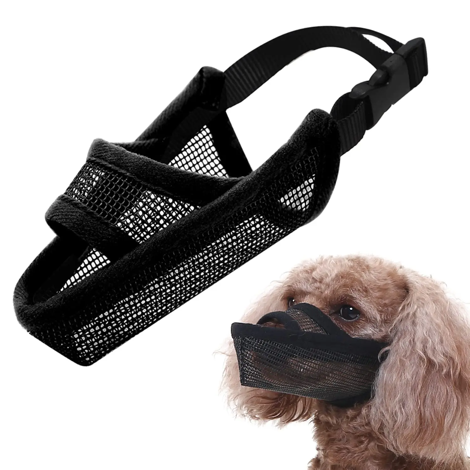 Air Mesh Basket Muzzle for Small, Medium, and Large Dogs, Breathable Pet Muzzle that Allows Drinking and Panting for Anti-Biting, Drinkable