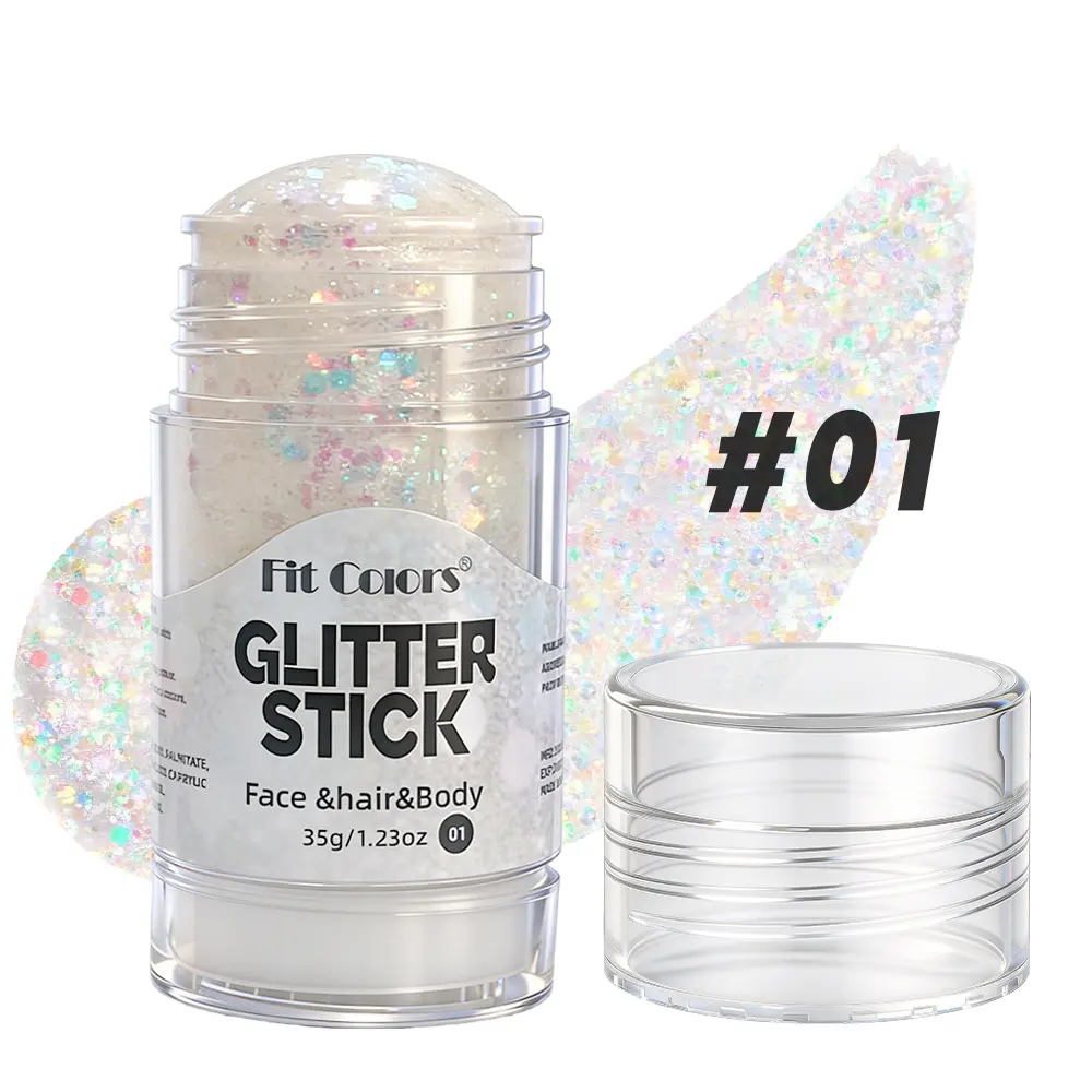 Creative paint hair wax with laser & star glitters. Cosmetic shiny galaxy effect for face and hair. Long-lasting color, great for festivals, stage shows and sparkling eye makeup