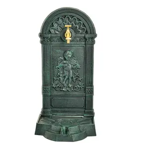 Sungmor Cast Iron Outdoor Water Column with Faucet, Freestanding Decorative Water Fountain Yard Hydrant Water Tap, Retro Water Faucet for Garden Farm Backyard Irrigation Washing
