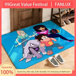 Animation Steven Universe Floor Mat This soft flannel mat provides a cozy Soft flannel mat with quick water absorption, non-slip and durable. Easy to clean, ideal for bathroom and entryway use.