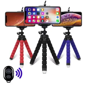 Mount Tripod For Phone Mobile Camera Holder Clip Smartphone Monopod Tripe Stand Octopus Mini Tripod Static For Phone Selfie Button Bluetooth Remote Cable Grip Plastic Cellphone