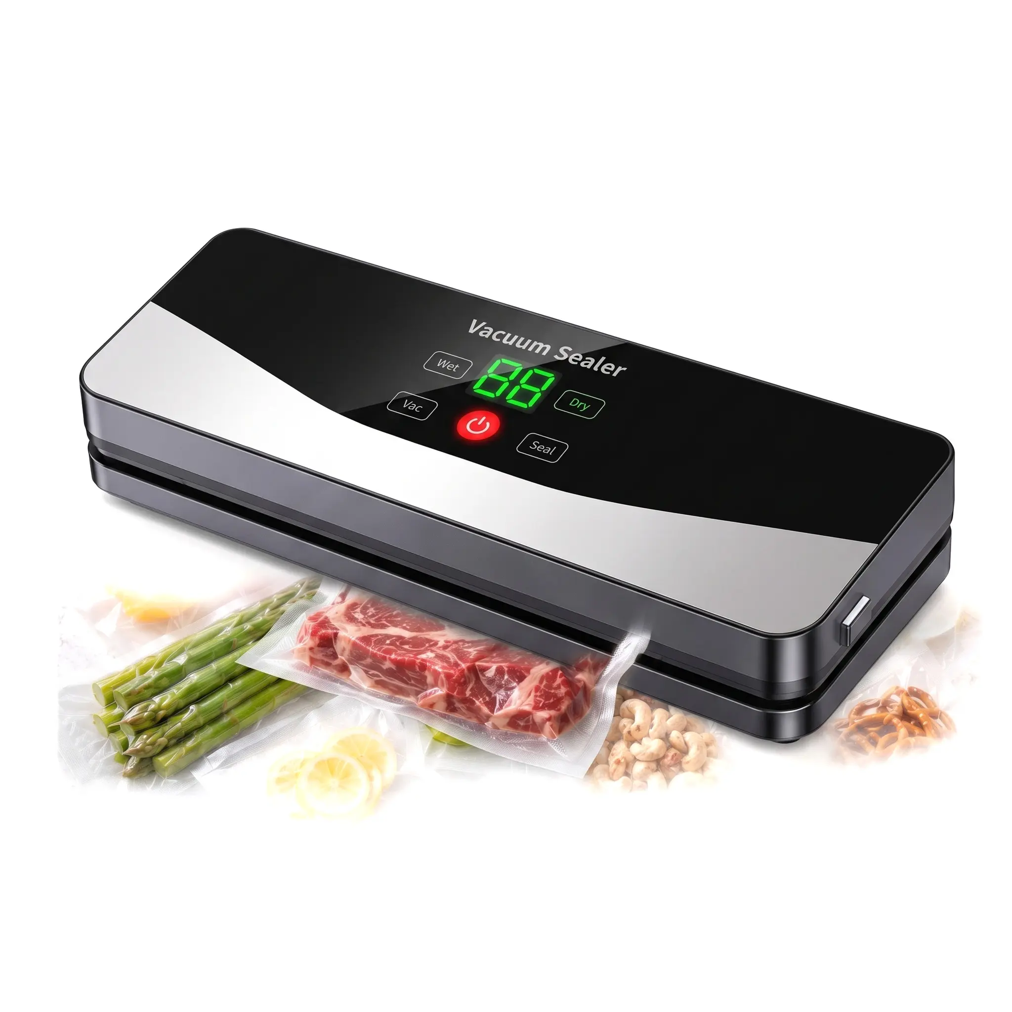Automatic Continuous Vacuum Sealer | Dry & Wet Food Sealing Machine Home Kitchen Food Storage Saver