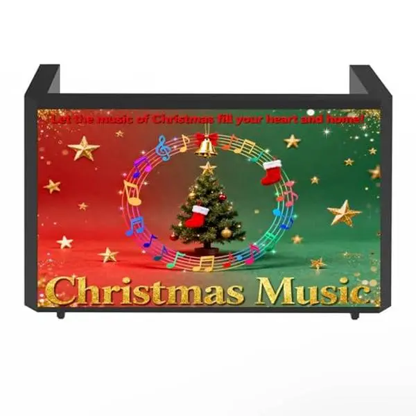LED DJ Booth, P2.604 GOB Indoor LED Display Screen DJ Booth Facade with PC/Phone Remote Control, Portable LED Video Digital Display Screen DJ Booth Table with wheels, 170° Wide Viewing Angle