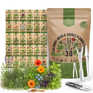 30 Culinary Herbs & Edible Flower Seeds Variety Pack