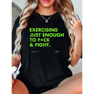 Exercising Just Enough to Fck & Fight Unisex Premium Shirt Casual Breathable t shirts women