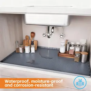Silicone Tray for Under The Sink, Measuring 34 * 22 Inches, Designed to Protect Shelves in Kitchens And Bathrooms, Serving As a Drip Tray And Organizer