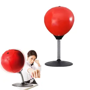 1 Set Desktop Boxing Reaction Ball Set - High-Quality PU Leather, Strong Suction Cup & Air Pump, Heavy Duty Stress Relief Tool, Perfect for Beginners/Kids/Enthusiasts, Home/Office Exercise, Boxing Equipment