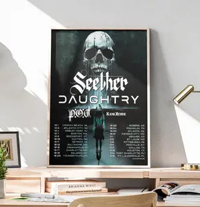 Seether Daughtry P.O.D. Tour Poster - Concert Schedule Wall Art - Grunge Rock Fan Gift