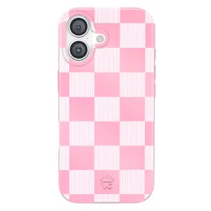 Velvet Caviar Pink Vibe Checkered iPhone Case - Cute, Trendy & Stylish Phone Cases for iPhone - Drop-tested Cases for iPhone with Shockproof Protection