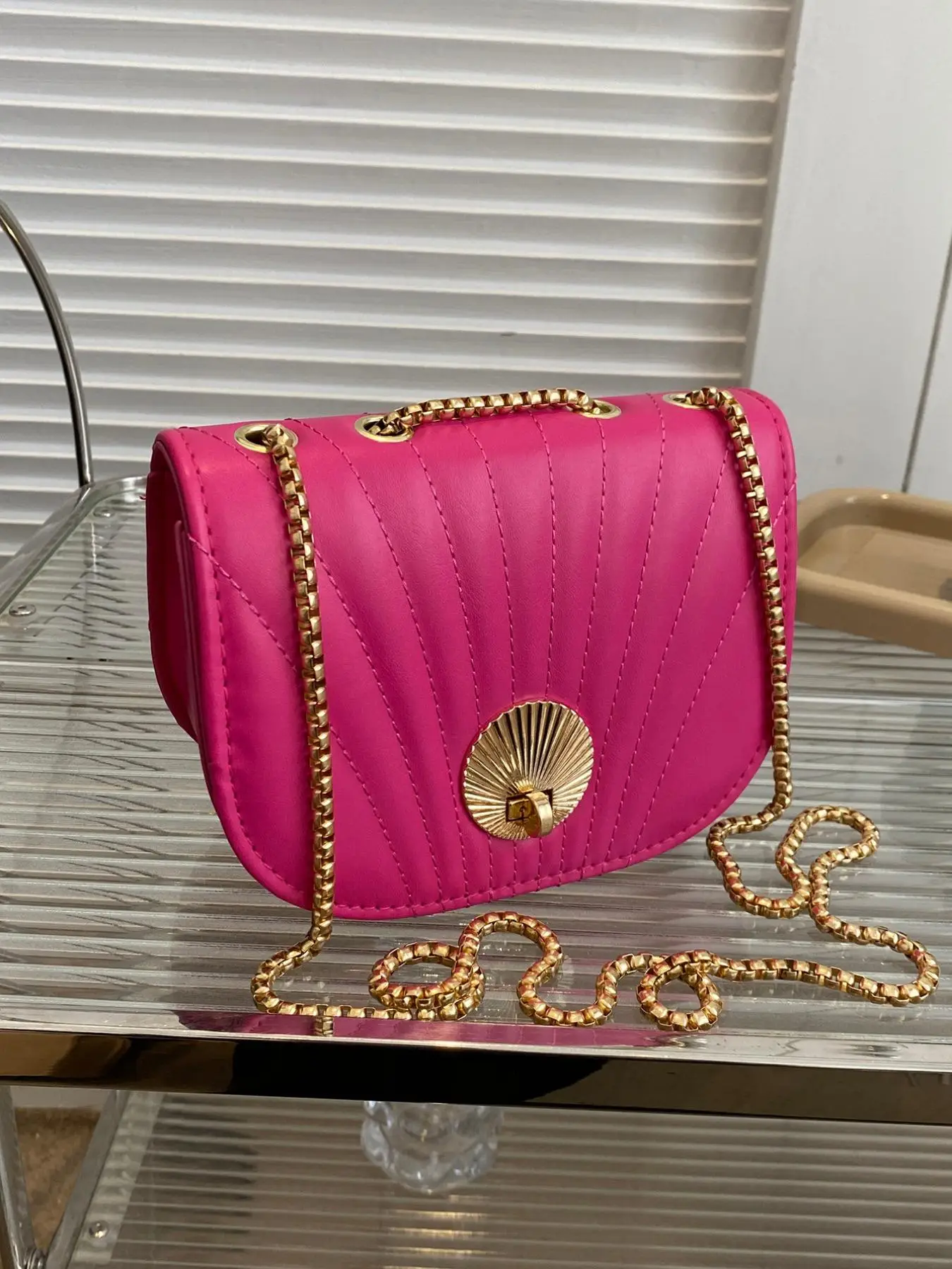 Women's Fashion Chain Strap Quilted Flap Bag, Casual Solid Color Shoulder Bag for Daily Used, Trendy All-match Commuter Bag