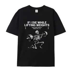 If I Die While Lifting Shirt Workout Shirt Gym Shirt Pump Cover Funny Gym Shirt Weightlifting Shirt Gym Lover Gift Fitness Gift Exercise Tee Printed Short-sleeved T-shirt