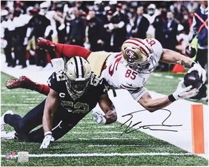 George Kittle San Francisco 49ers Autographed 16" x 20" Diving Touchdown Photograph - Fanatics Authentic Certified