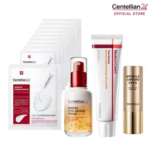 [TikTok Exclusive] [Centellian24] Wrinkle Care Set | Madeca Cream Time Reverse 50ml + Vital Capsule Serum 50ml + 10x Madeca Derma Mask III Intensive Formula + Wrinkle Capture Stick 10g | Total Anti-Aging & Firming Routine | Korean Skincare