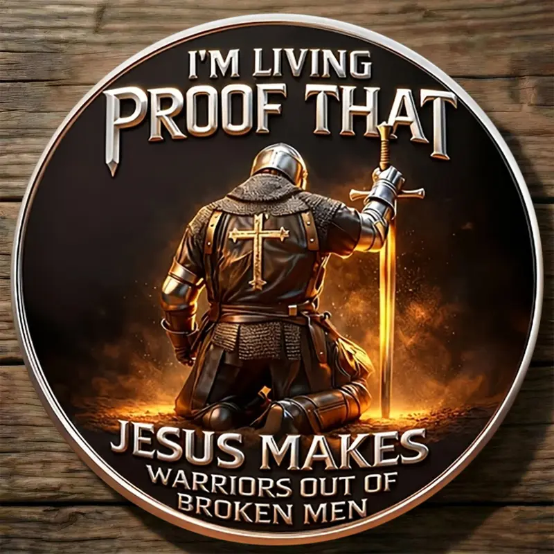 1 Pc Knight Courage Coin, Alloy 3D Relief Commemorative Piece, Faith Protection Theme Collectible Pocket Keepsake, Travel Souvenir, Desk Decor, Perfect Gift for Anniversary, Holiday & Birthday