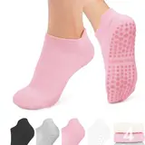 Women's Anti-Slip Grip Athletic Sports Socks, Gripsocks for Hospital Use, Barefoot Wear, Sporty Fitted Plain Design for All Seasons