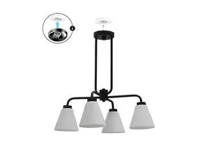Plug & Play Wynridge 4-Light Chandelier in Transitional and Modern Style-59.6 Inches Tall and 24 Inches Wide
