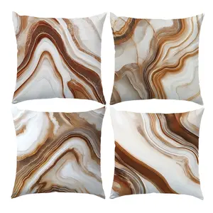 4PCS Agate Marble Throw Pillow Cover, 18 x 18 Inch, Pillow Cover for Cushion Living Room, Bedroom, Couch and Sofa, High Listed Printed (No Pillowcase Insert)