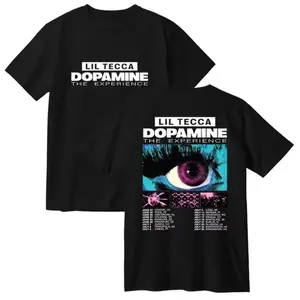 2 Sided Lil Tecca Dopamine The Experience 2-Sided Graphic Tee - Eye-Catching Concert Tour T-Shirt for Music Lovers with Unique Visual Design