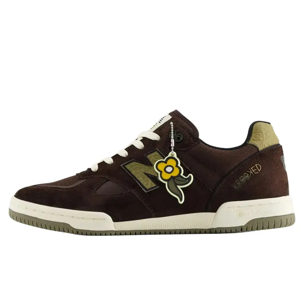 Tom Knox x Krooked x New Balance Numeric 600 'Chocolate Olive' Unisex Sneaker - Durable Mesh Upper, Streetwear Meets Performance, Casual Sports Footwear