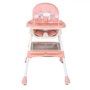 An Foldable Baby High Chair 4-in-1 Foldable Reclining Feeding Table Chair Seat 7 Heights With Toyrack Easy To Clean Feeding