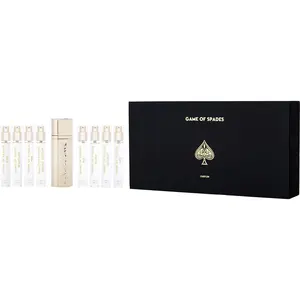Jo Milano Variety Set-Game Of Spades Set With King & Wildcard & Win & Rouge Extrait & Royale & Bid & Queen & Jackpot & Ace And All Are Parfum Spray Minis 0.34 Oz For Unisex