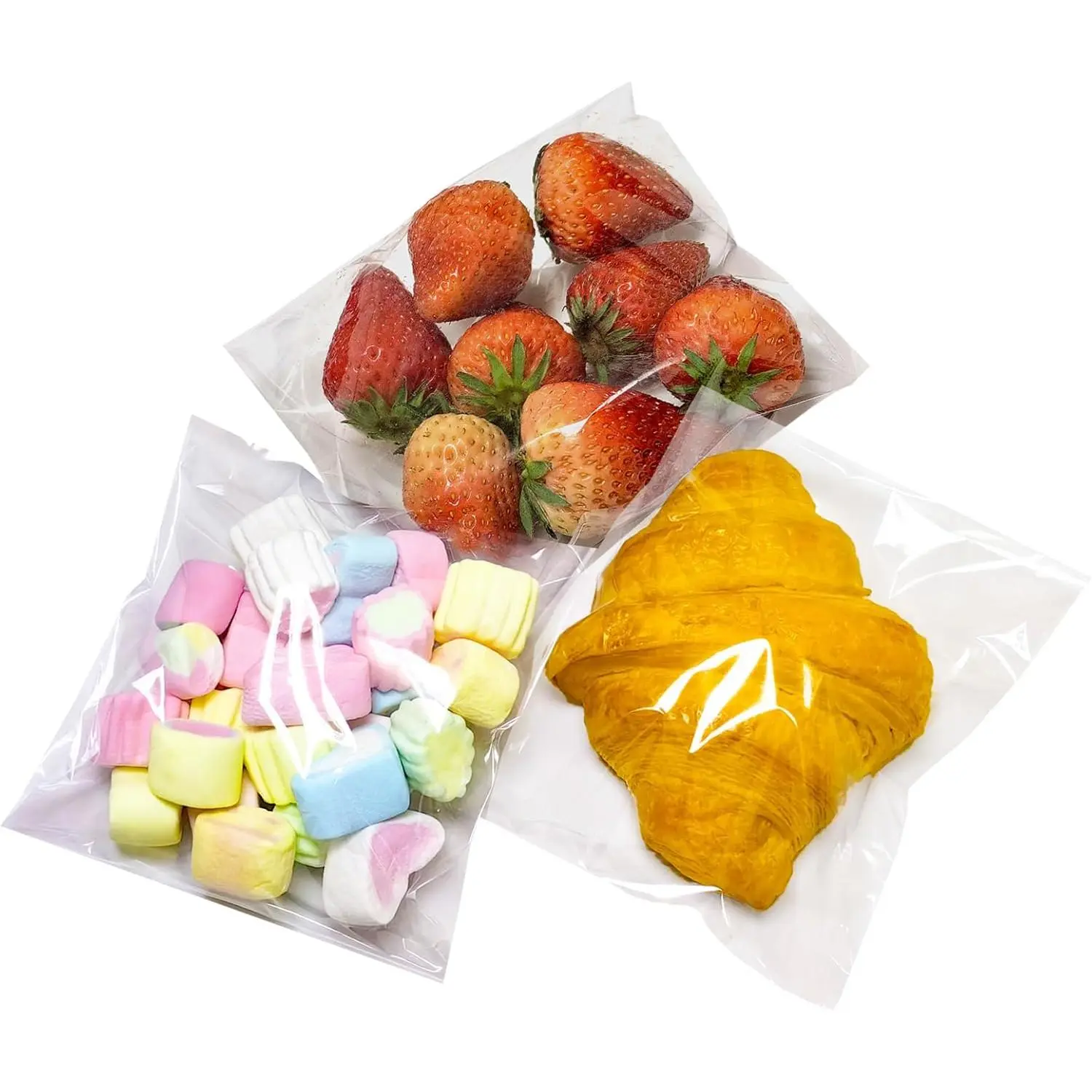 5x7 Inches Self Sealing Cookie Bags, 100 count Clear Plastic Resealable Cellophane Bags for Packaging Candy  Goodie Favors Cookies and Valentines  Giving - Self Adhesive Wrappers